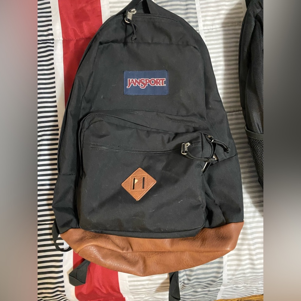 COPY - Jansport Black and Half Leather Backpack